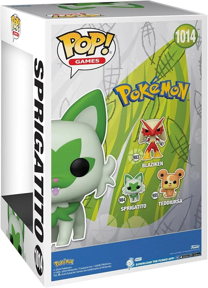 10" Funko Pop! Games: Pokemon - Jumbo Sprigatito Vinyl Figure #1014 - Ginga Toys