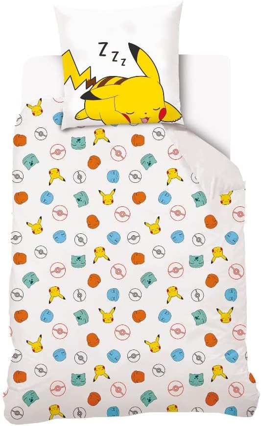 Pokemon premium cotton duvet cover bed Set 140x200 cm