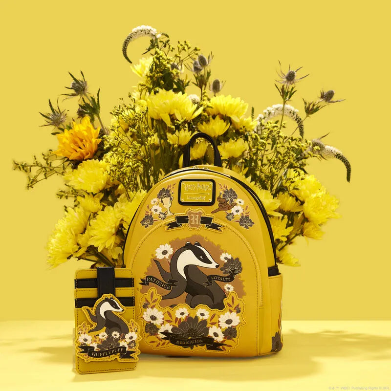 Loungefly Harry Potter Hufflepuff House Floral Tattoo Mini Backpack