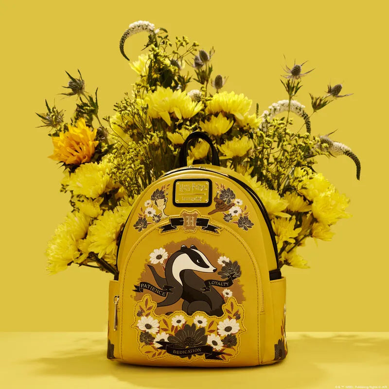 Loungefly Harry Potter Hufflepuff House Floral Tattoo Mini Backpack