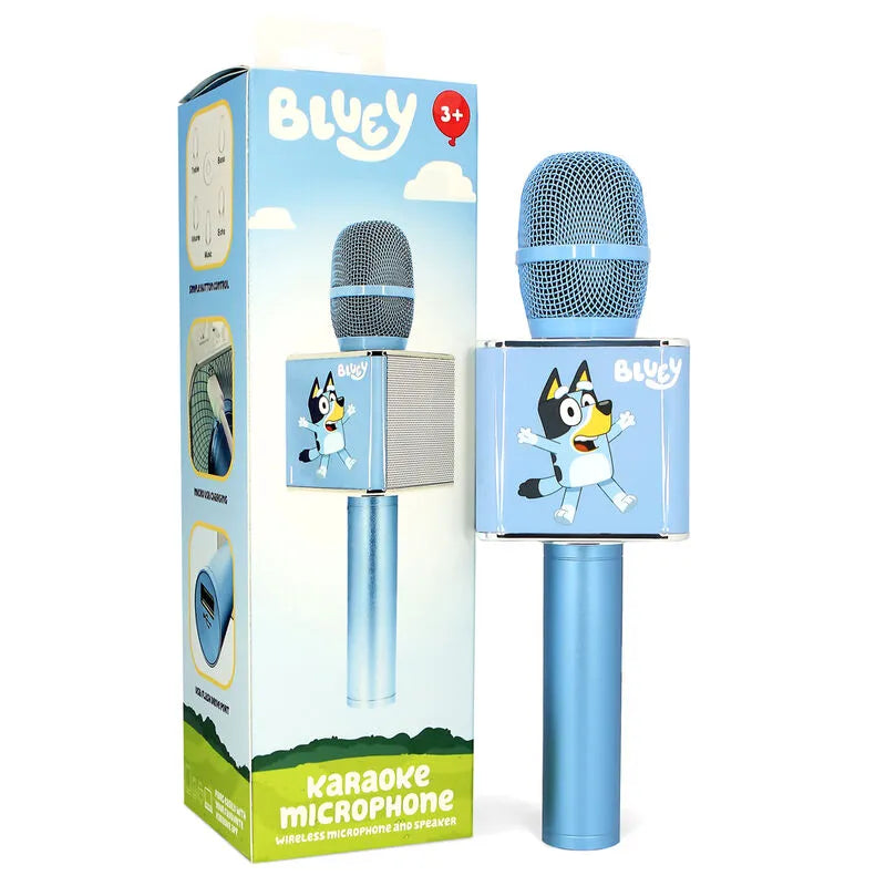 Bluey Kids Wireless Karaoke Microphone - Blue - Ginga Toys