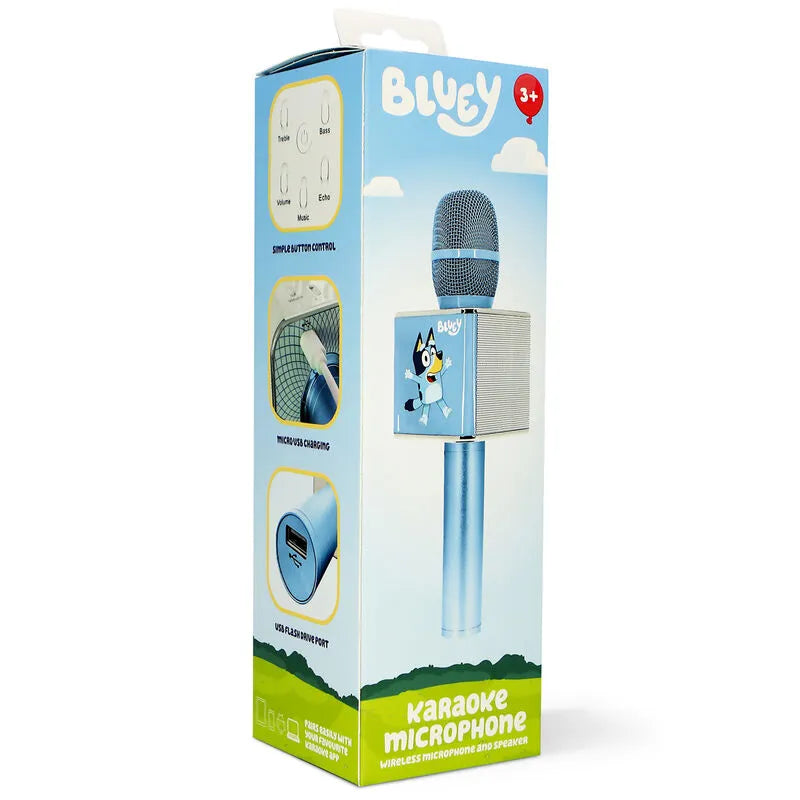 Bluey Kids Wireless Karaoke Microphone - Blue - Ginga Toys