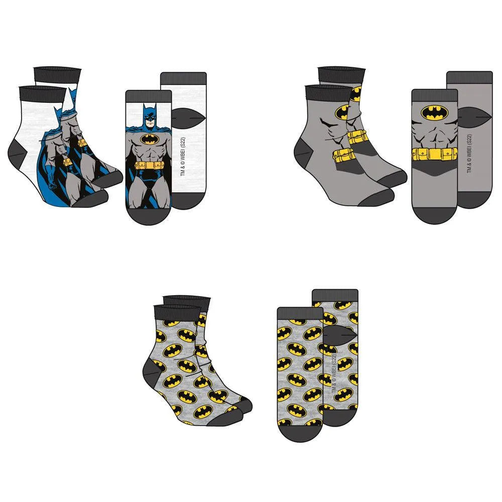 DC Comics - Batman Adult Socks Pack 3 Pieces Gift Box 39/45 - DC Collectables - Ginga Toys