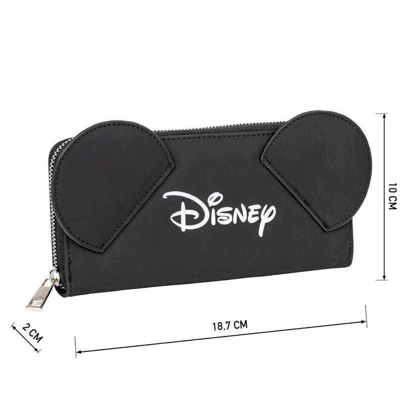 Disney Mickey 100th Anniversary Black Zip Around Wallet - Cerda - Ginga Toys