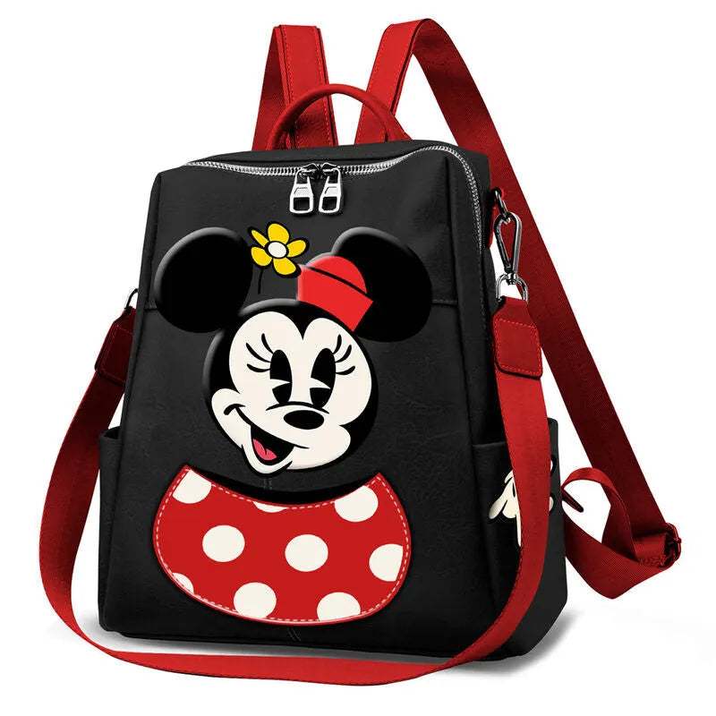 Disney Minnie Mouse Black Shield Backpack - Minnie Mouse Face - Ginga Toys