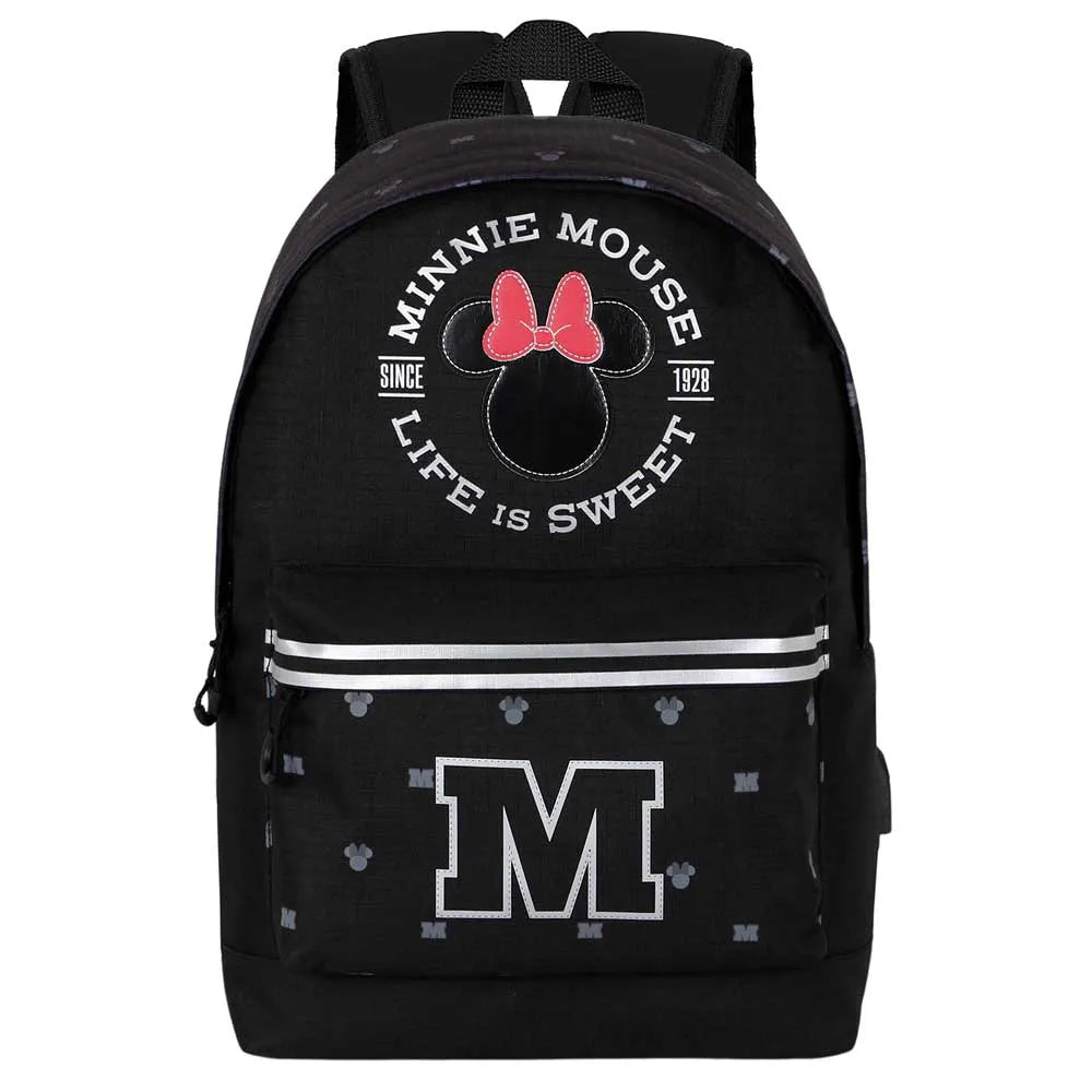 Disney Minnie Mouse Symbol Black Silver HS Backpack - Ginga Toys