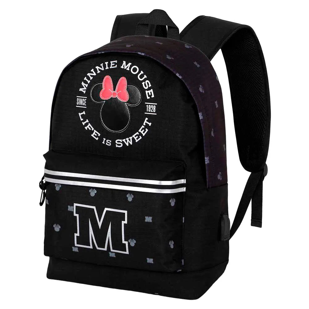 Disney Minnie Mouse Symbol Black Silver HS Backpack - Ginga Toys