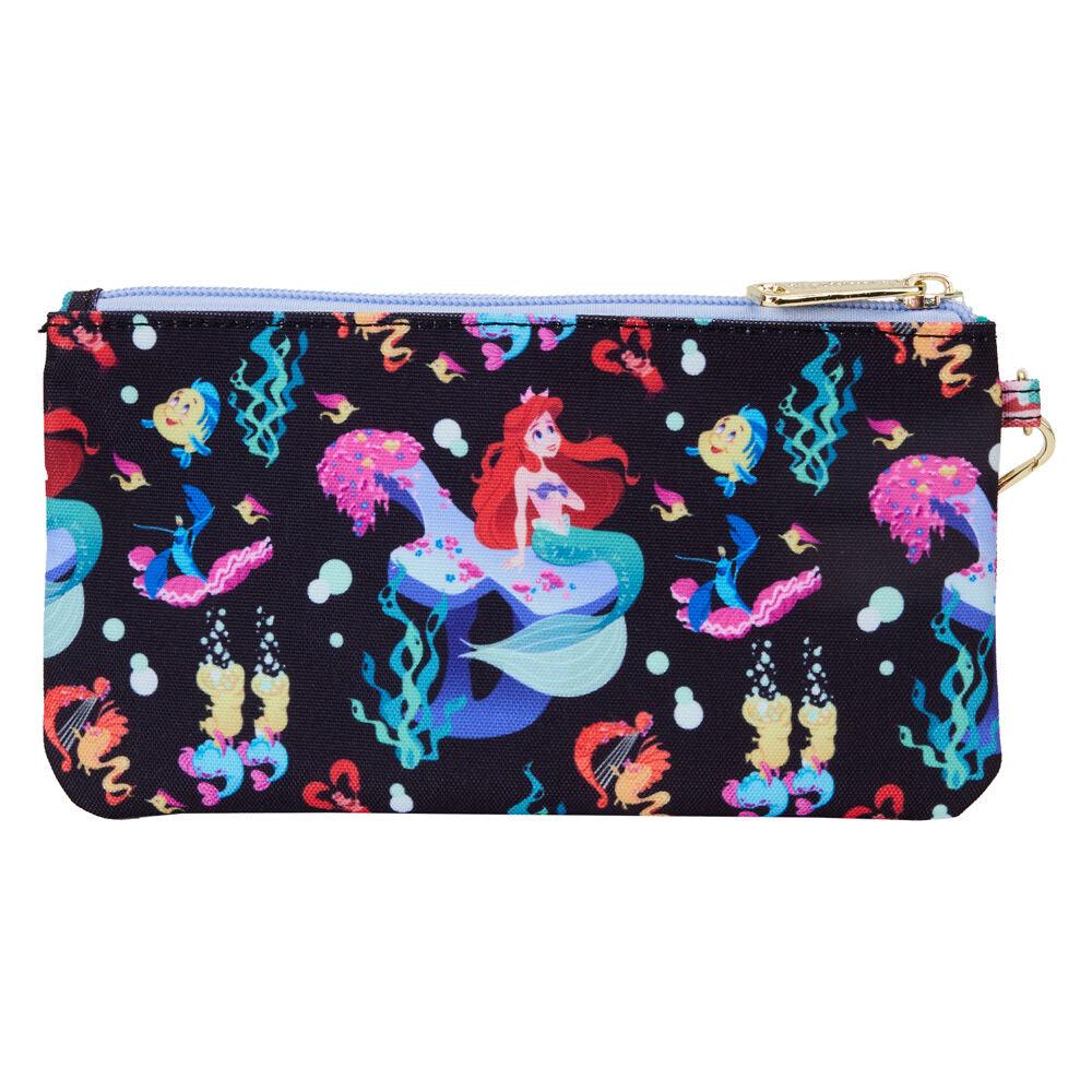 Disney the Little Mermaid 35th Life is the Bubbles All-Over Print Pouch Wristlet Wallet - Ginga Toys