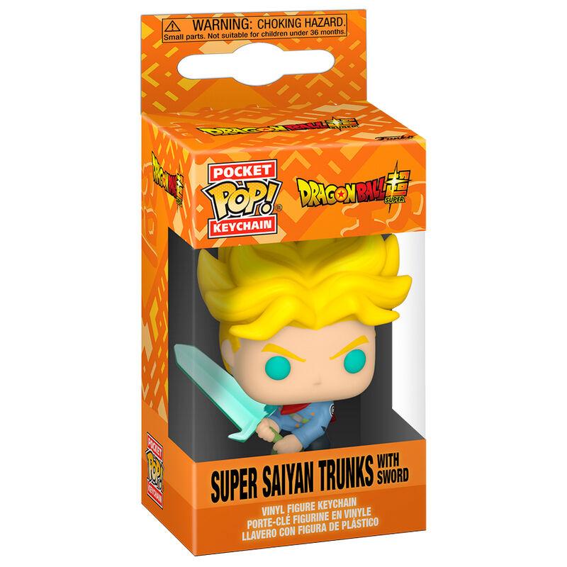 Funko Pocket Pop! Keychain: Dragon Ball Super Saiyan Trunks with Sword Figure - Ginga Toys