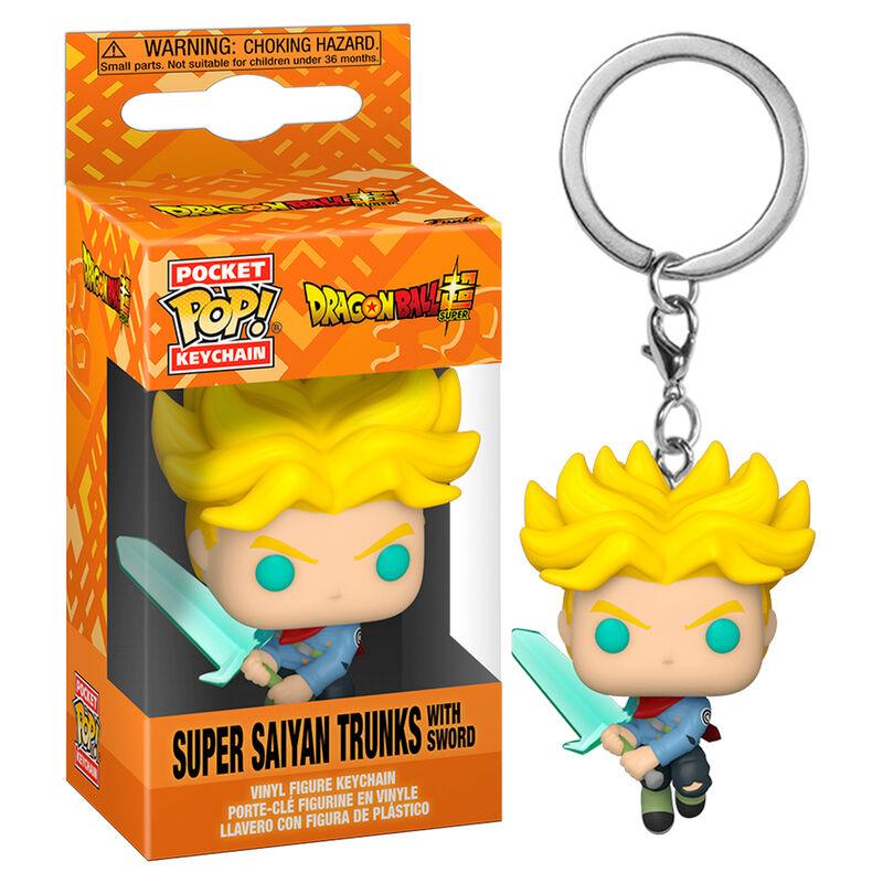 Funko Pocket Pop! Keychain: Dragon Ball Super Saiyan Trunks with Sword Figure - Ginga Toys