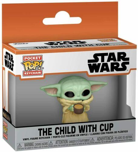 Pocket Pop! Keychain: Star Wars The Mandalorian Yoda The Child with Cup Figure - Funko - Ginga Toys