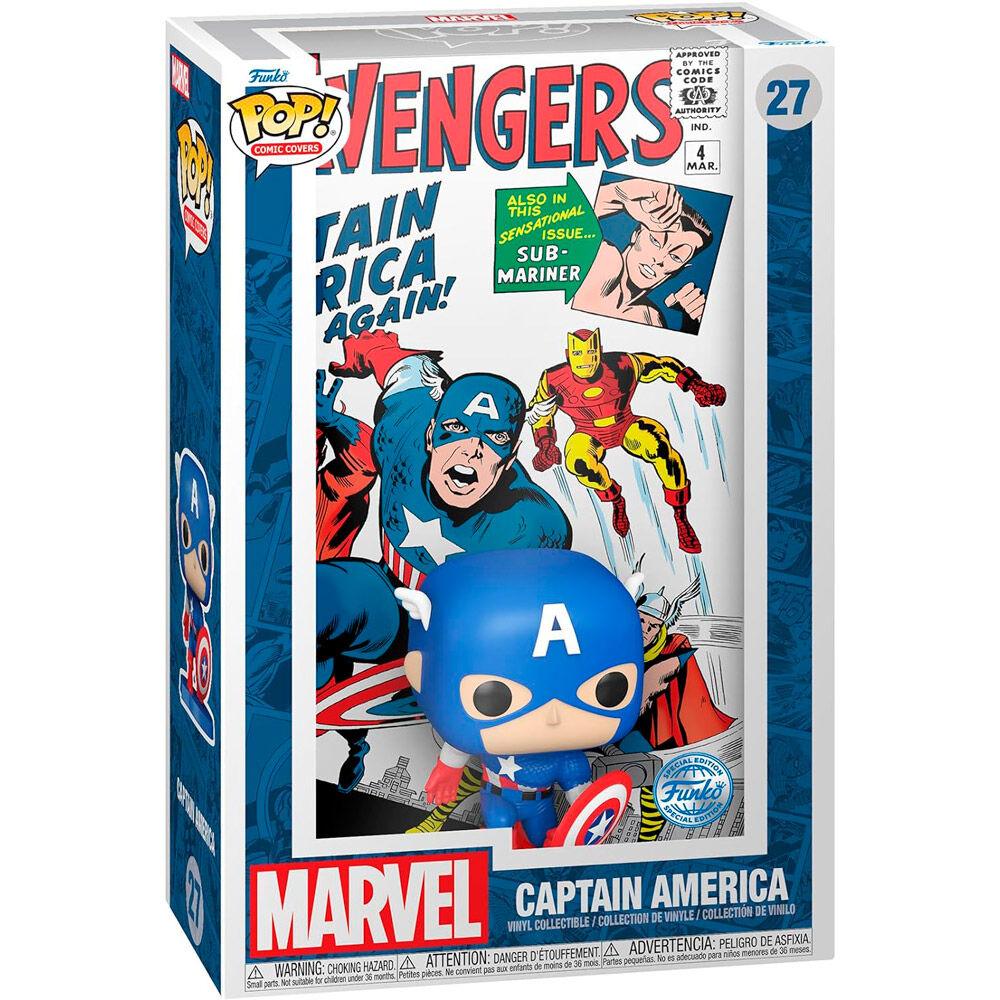 Funko Pop! Comic Covers: Marvel (Avengers #4) Captain America Figure #27 - Ginga Toys