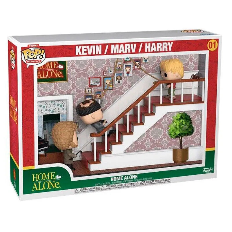 Funko Pop! Deluxe Moments: Home Alone Staircase - Kevin , Marv and Harry Vinyl Figure #01 - Ginga Toys