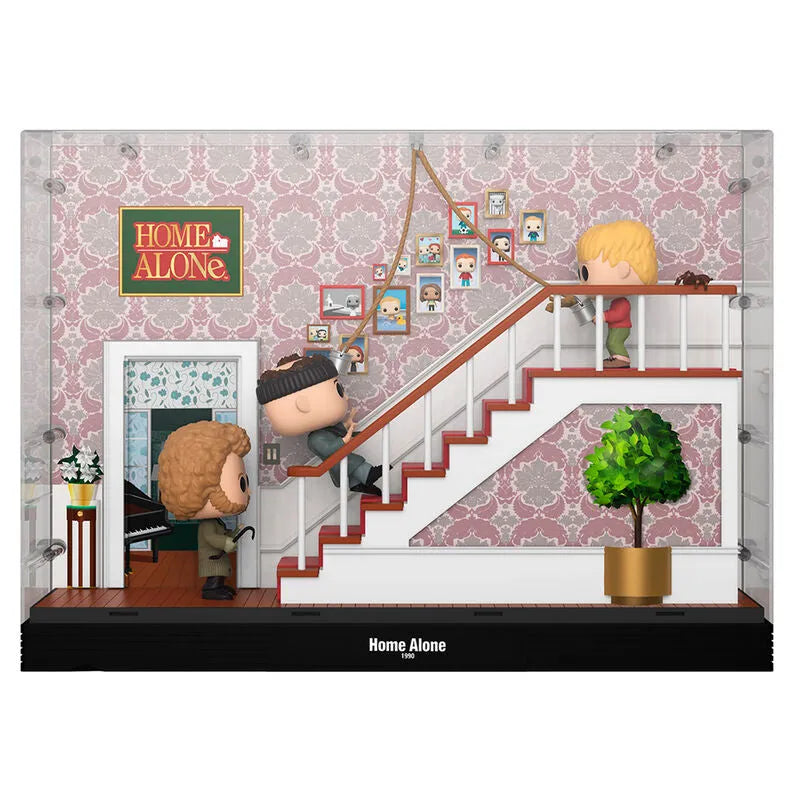 Funko Pop! Deluxe Moments: Home Alone Staircase - Kevin , Marv and Harry Vinyl Figure #01 - Ginga Toys