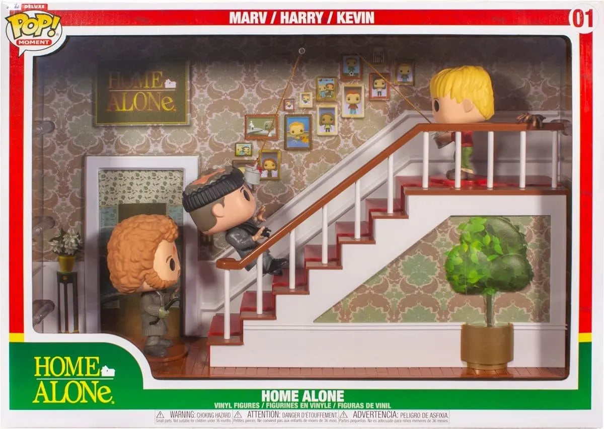 Funko Pop! Deluxe Moments: Home Alone Staircase - Kevin , Marv and Harry Vinyl Figure #01 - Ginga Toys