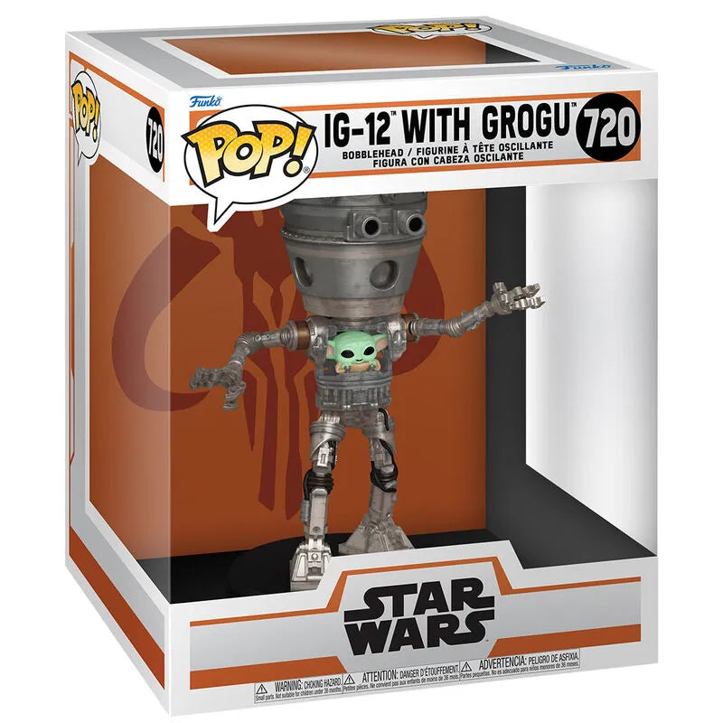 Funko Pop! Deluxe Star Wars: The Mandalorian - IG-12 with Grogu Vinyl Figure #720 - Ginga Toys