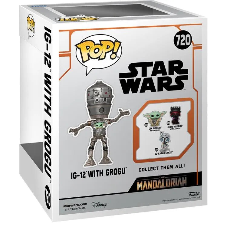 Funko Pop! Deluxe Star Wars: The Mandalorian - IG-12 with Grogu Vinyl Figure #720 - Ginga Toys