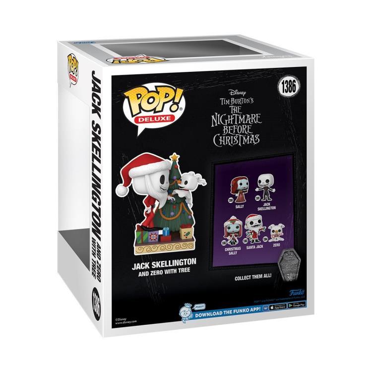 Funko Pop! Deluxe: The Nightmare Before Christmas 30th Anniversary Jack Skellington and Zero with Tree Vinyl Figure #1386 - Funko - Ginga Toys