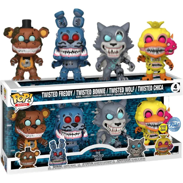 Funko Pop! Five Nights at Freddy's - The Twisted Ones Glow in the Dark - 4-Pack - Ginga Toys