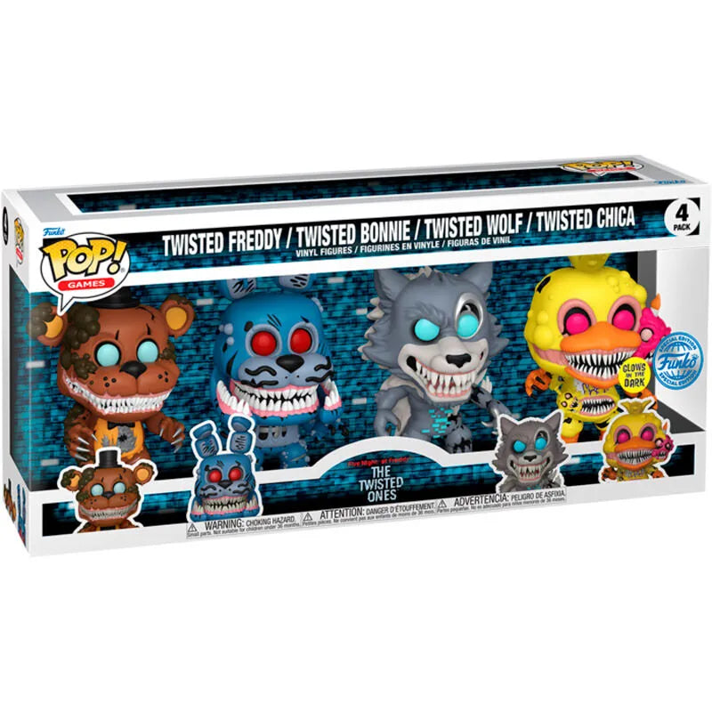 Funko Pop! Five Nights at Freddy's - The Twisted Ones Glow in the Dark - 4-Pack - Ginga Toys