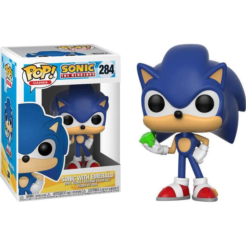 Funko POP Games Sonic The Hedgehog with Emerald Vinyl Figure #284 - Funko - Ginga Toys