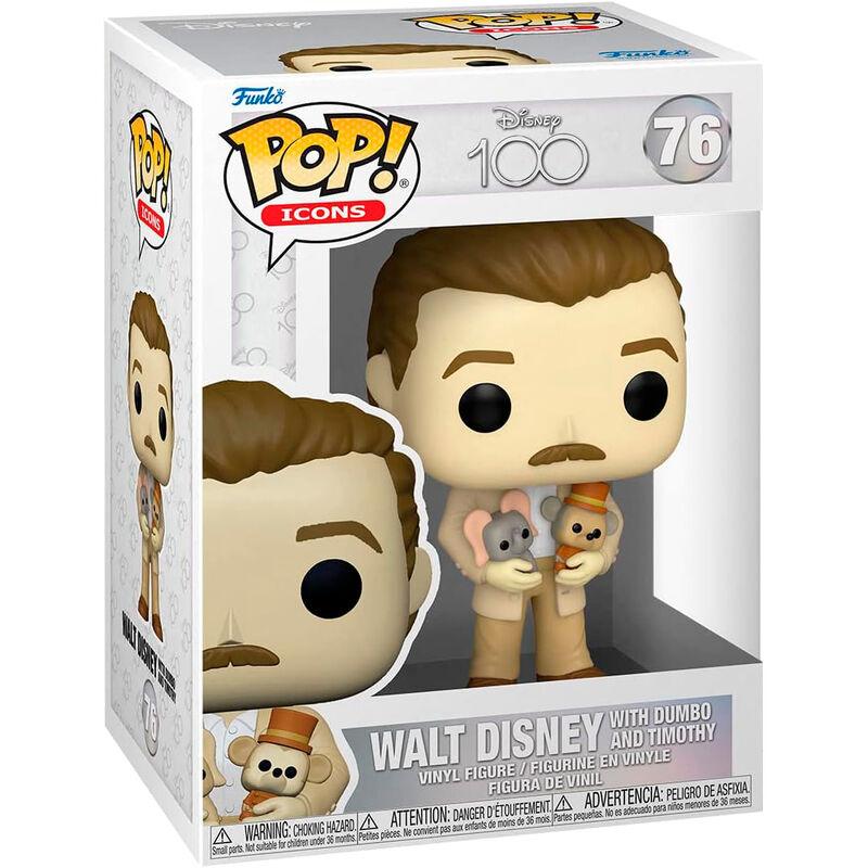 Funko Pop! Icons: Disney - 100th Walt Disney with Dumbo and Timothy Figure #76 - Funko - Ginga Toys