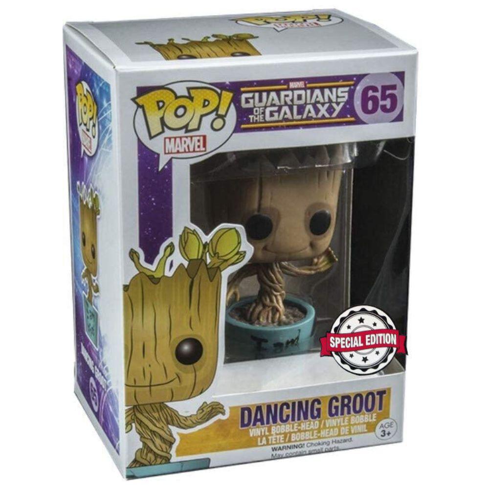 Pop! Marvel Guardians Of The Galaxy - Dancing Groot Bobble-Head Vinyl Figure #65 - Funko - Ginga Toys