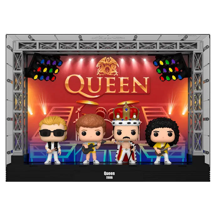 Funko Pop! Moments Deluxe: Queen Wembley Stadium - Roger Taylor, John Deacon, Freddie Mercury and Brian May Vinyl Figure #06 - Ginga Toys