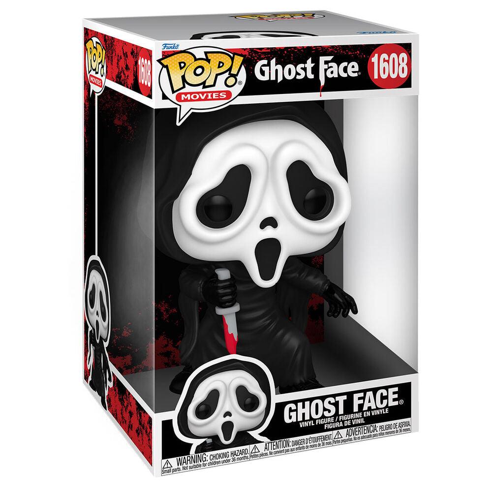 Funko Pop! Movies: 10" Ghost Face with Knife Super Sized Figure #1608 - Ginga Toys