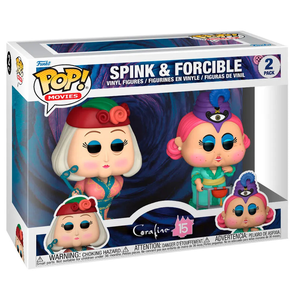 Funko Pop! Movies: Coraline 15th - Spink & Forcible Figure Two-Pack - Ginga Toys