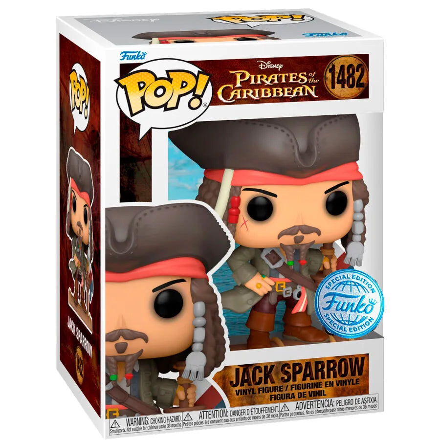 Funko Pop! Movies: Pirates of the Caribbean: The Curse of the Black Pearl - Jack Sparrow Exclusive Vinyl Figure #1482 - Ginga Toys