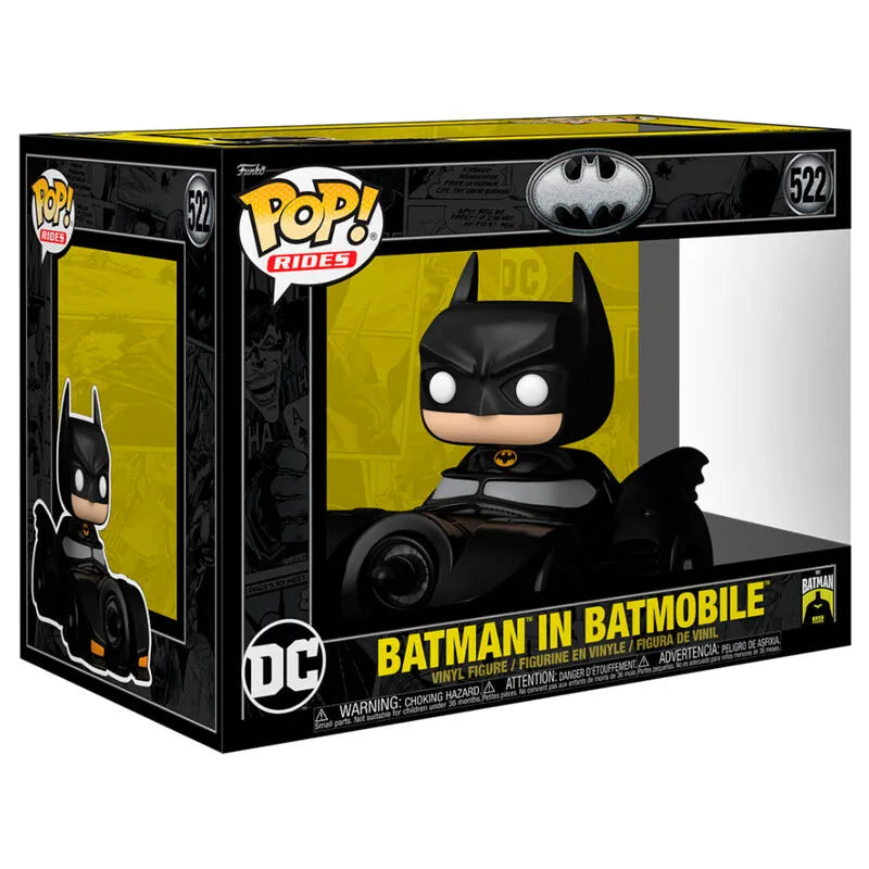 Funko Pop! Rides Deluxe: Batman 85th Anniversary - Batman in Batmobile Vinyl Figure #522 - Ginga Toys