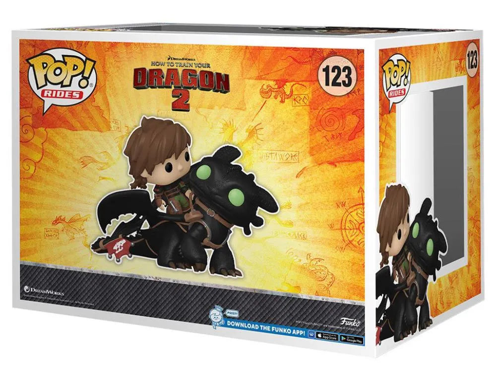 Funko Pop! Rides Deluxe: How To Train Your Dragon - Hiccup with Toothless Vinyl Figure #123 - Ginga Toys