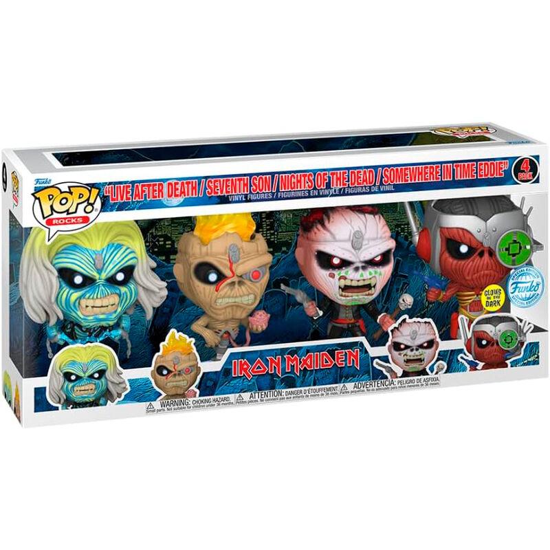 Funko Pop! Rocks: Iron Maiden Eddie (Glow-in-the-Dark) Exclusive 4-Pack Figure - Funko - Ginga Toys