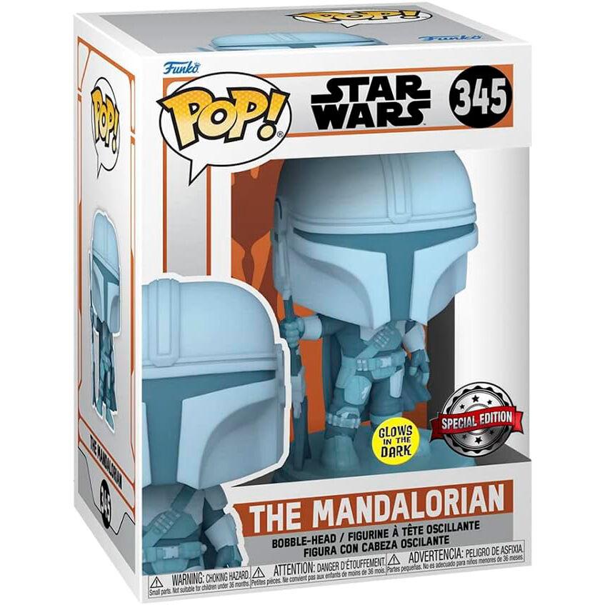 Funko Pop! Star Wars: GLOWS The Mandalorian Exclusive Figure Vinyl #345 - Funko - Ginga Toys