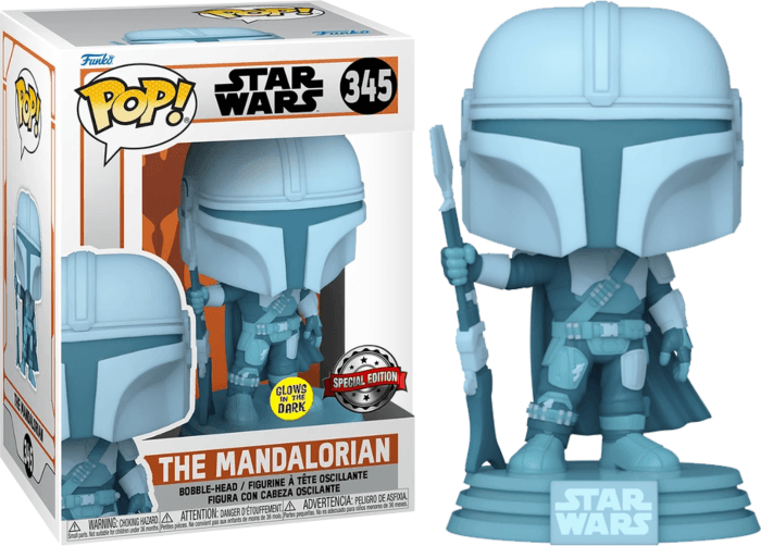 Funko Pop! Star Wars: GLOWS The Mandalorian Exclusive Figure Vinyl #345 - Funko - Ginga Toys