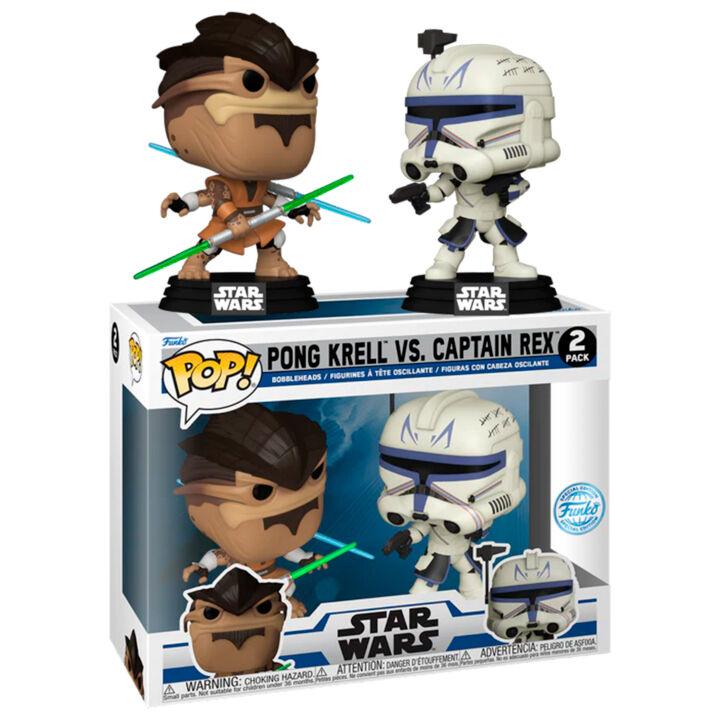 Funko Pop! Star Wars: Pong Krell & Captain Rex Exclusive Figure 2-Pack (The Clone Wars) - Funko - Ginga Toys