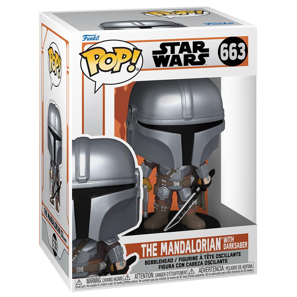 Funko Pop! Star Wars: The Mandalorian - The Mandalorian with Darksaber Figure #663 - Funko - Ginga Toys