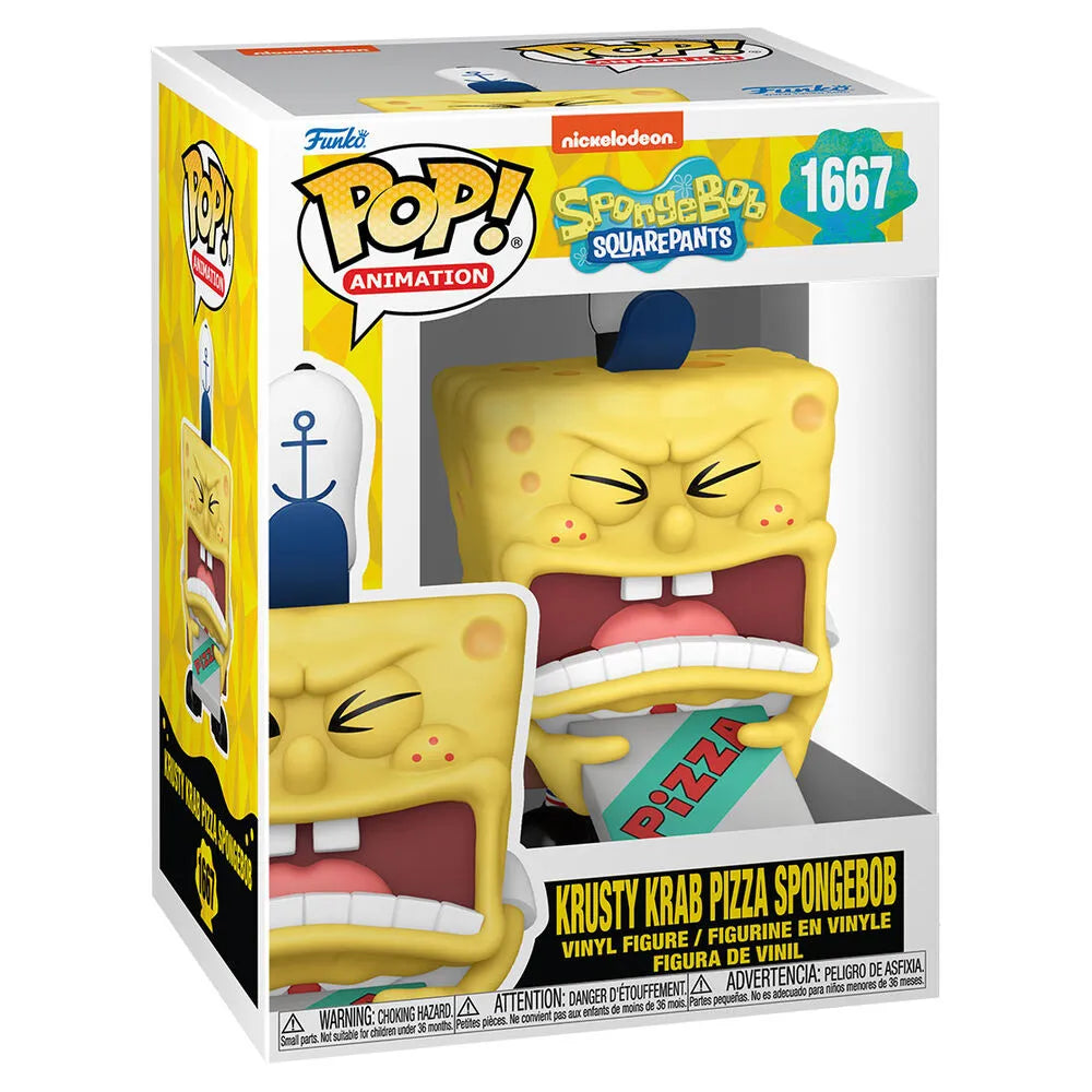 Funko Pop! TV: SpongeBob SquarePants 25th - Krusty Krab Pizza SpongeBob Figure #1667 - Ginga Toys