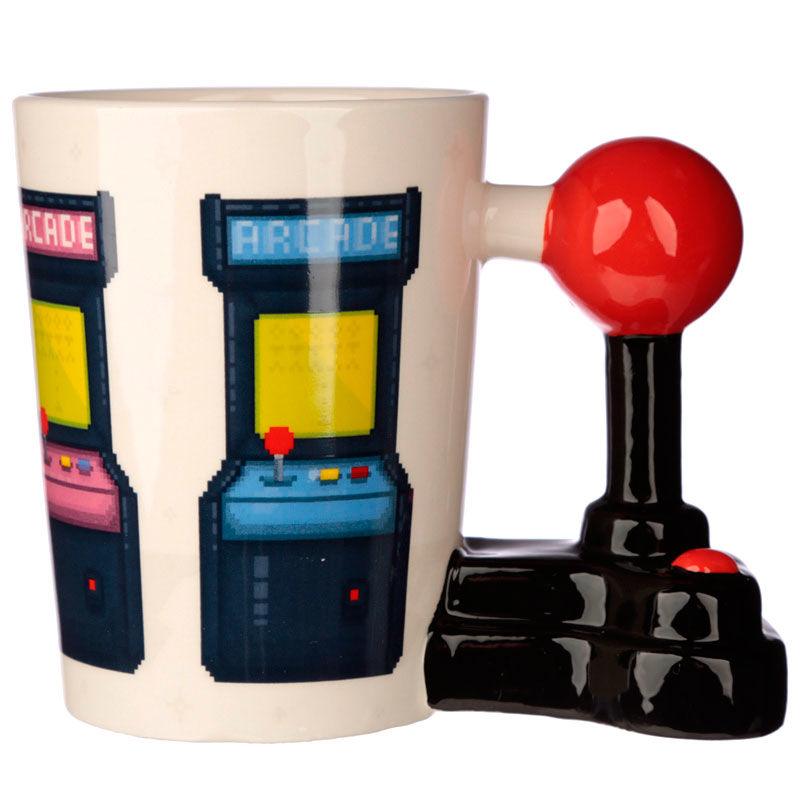 Game Over Joystick with Arcade Decal Ceramic Shaped Handle Mug - Puckator - Ginga Toys