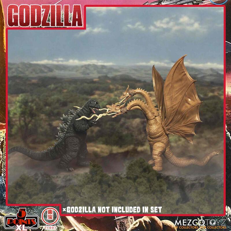 Godzilla Destroy All Monsters 5 Points XL Round 2 Deluxe Boxed Figures Set - Mezco Toyz - Ginga Toys