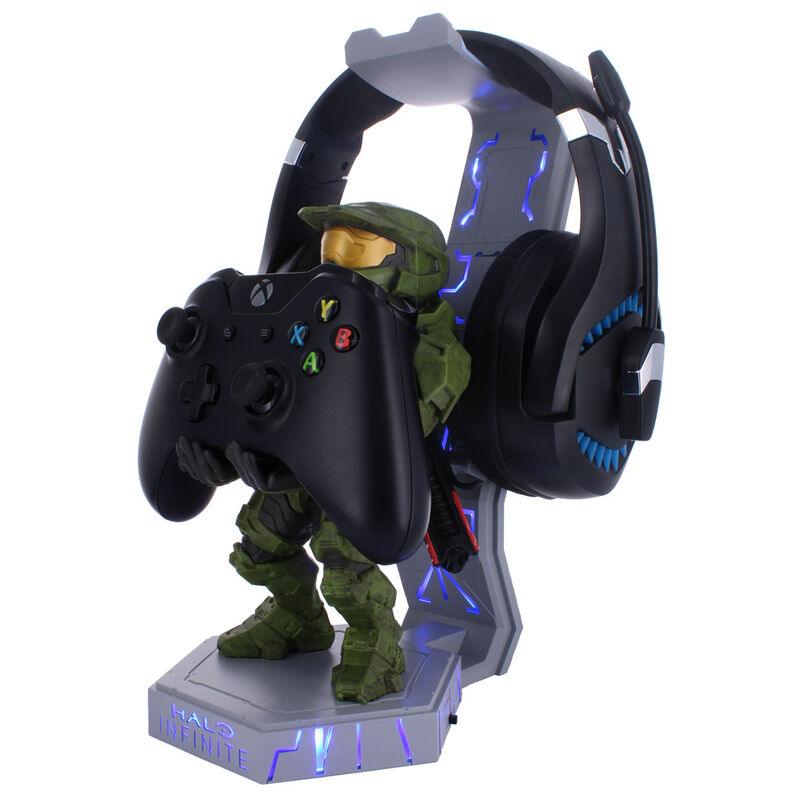 Halo Infinite: Master Chief Cable Guys Deluxe Light Up Controller, Headphone and Phone Stand - Exquisite Gaming - Ginga Toys