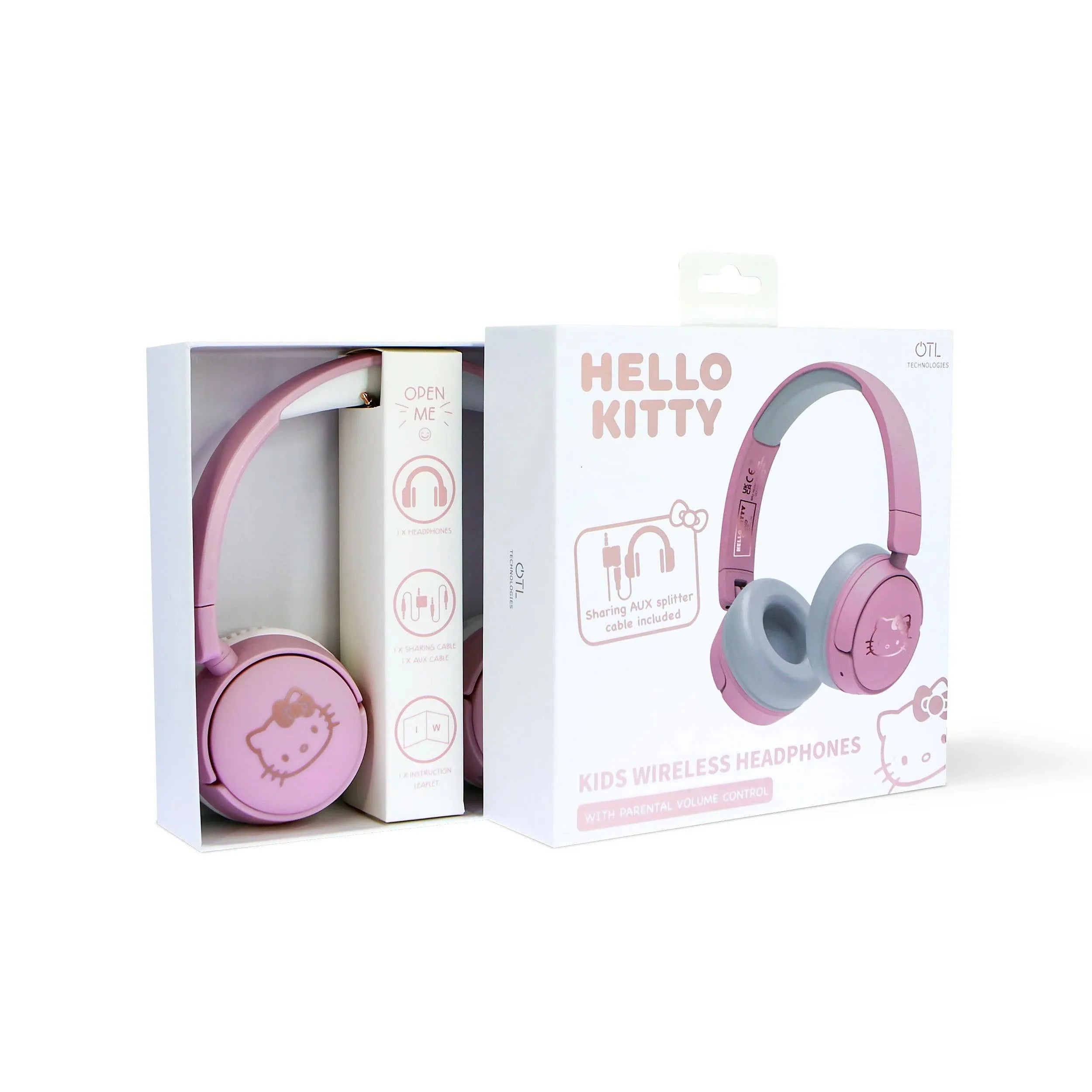 Hello Kitty Kids Wireless Headphones - Pink / Rose Gold - Ginga Toys