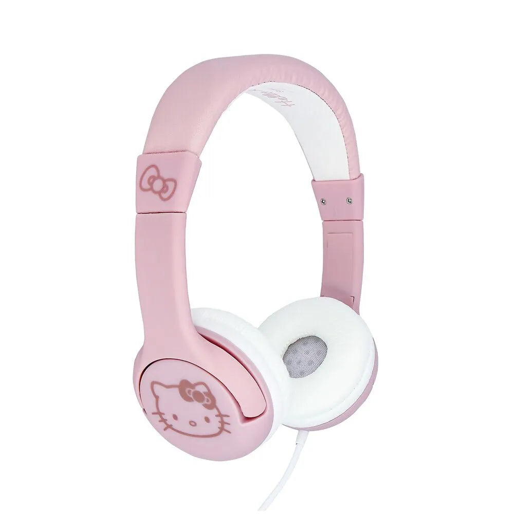 Hello Kitty Soft Pink Kitty Ear Kids Wired Headphones - Ginga Toys