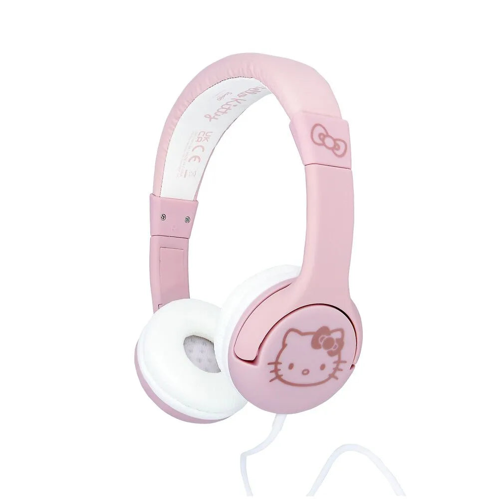 Hello Kitty Soft Pink Kitty Ear Kids Wired Headphones - Ginga Toys