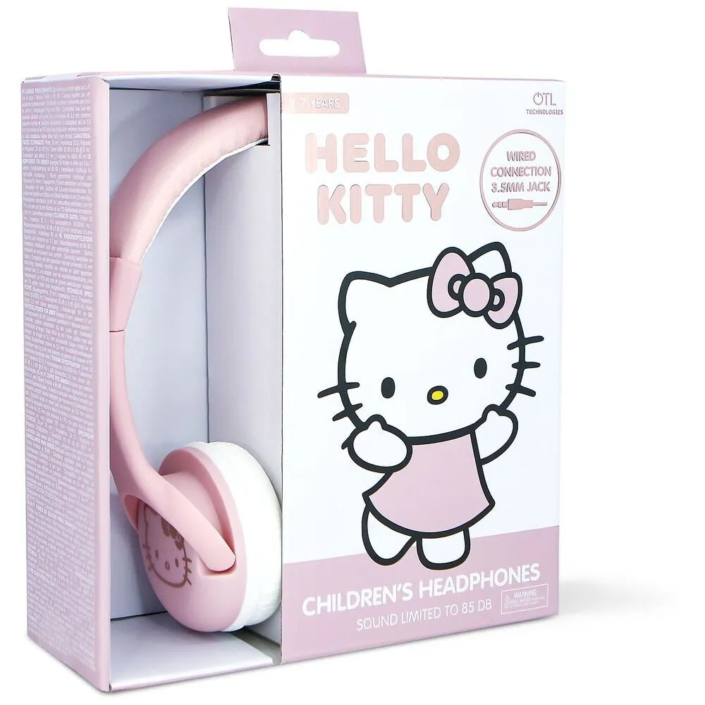 Hello Kitty Soft Pink Kitty Ear Kids Wired Headphones - Ginga Toys