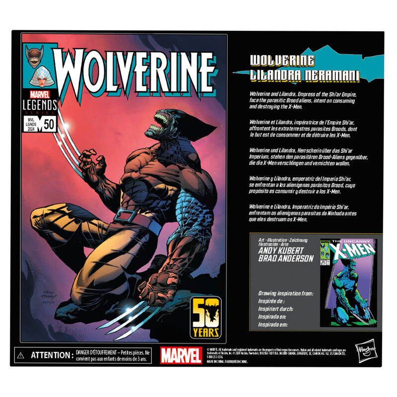 Wolverine 50th Anniversary Marvel Legends Wolverine and Lilandra Neramani Action Figure Two-Pack