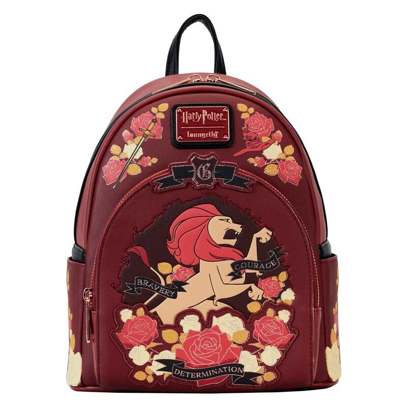 Loungefly Harry Potter Gryffindor House Floral Tattoo Mini Backpack