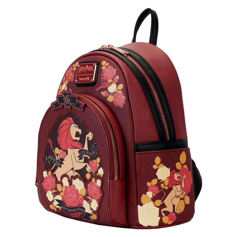 Loungefly Harry Potter Gryffindor House Floral Tattoo Mini Backpack