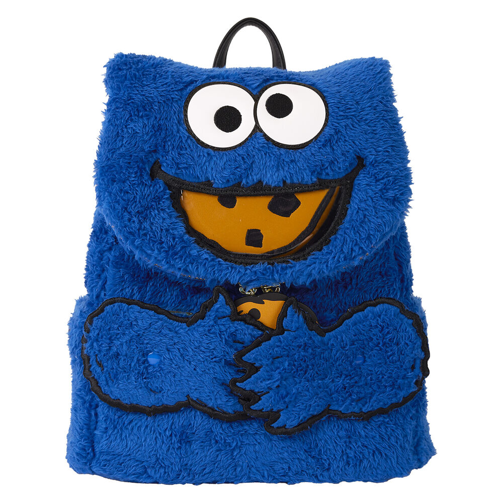 Loungefly Sesame Street Cookie Monster Plush Cosplay Mini Backpack With Coin Bag